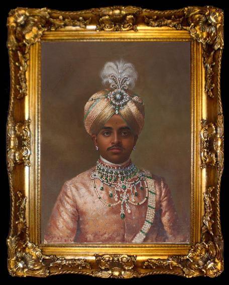 framed  Krishna Raja Wadiyar IV Portrait of Maharaja Sir Sri Krishnaraja Wodeyar Bahadur, ta009-2
